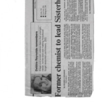 Former chemist to lead sisterhood